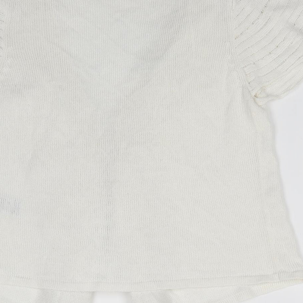 Womens UK Size 10 Marks and Spencer White Cardigan Jumper