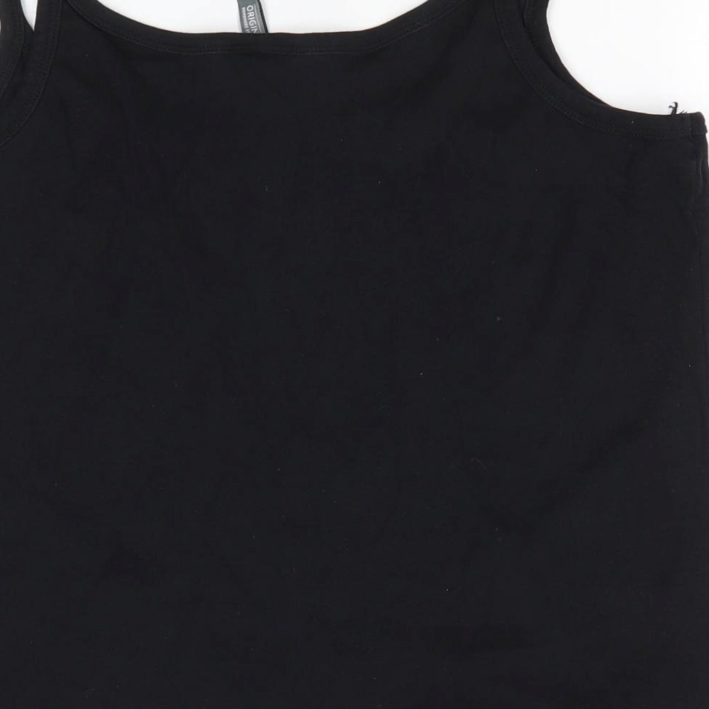 Originals Womens Black Cotton Camisole T-Shirt Size 20 Round Neck