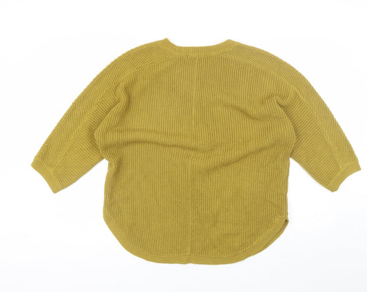 TU Womens Green Round Neck Acrylic Pullover Jumper Size M