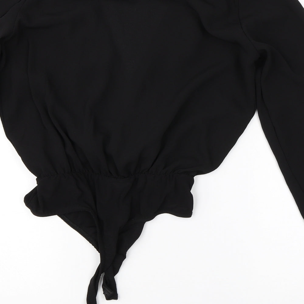 Womens UK Size 8 Boohoo One-Piece Black Romper