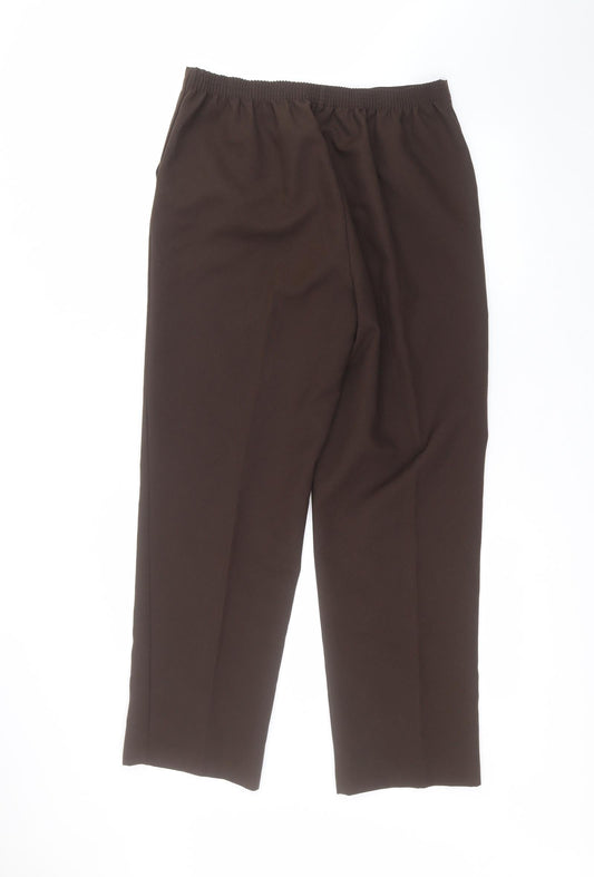 BM Womens Brown Polyester Trousers Size S L27 in Regular