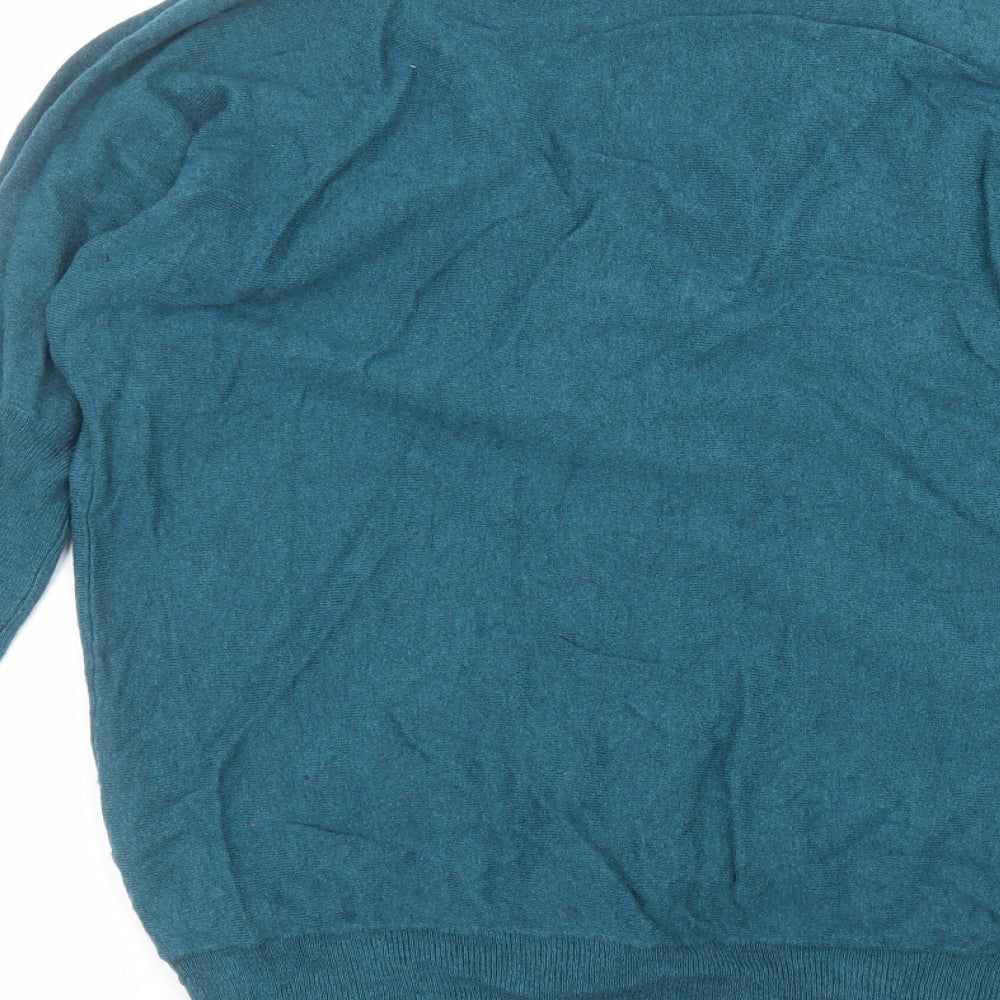 Womens UK Size 16 Note Blue Cardigan Jumper