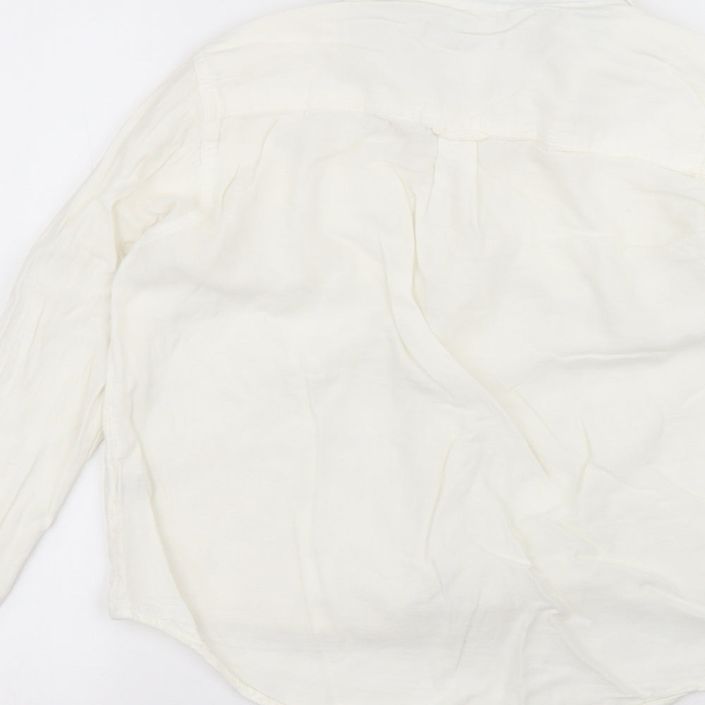 Womens UK Size 8 Atmosphere White Basic Button-Up