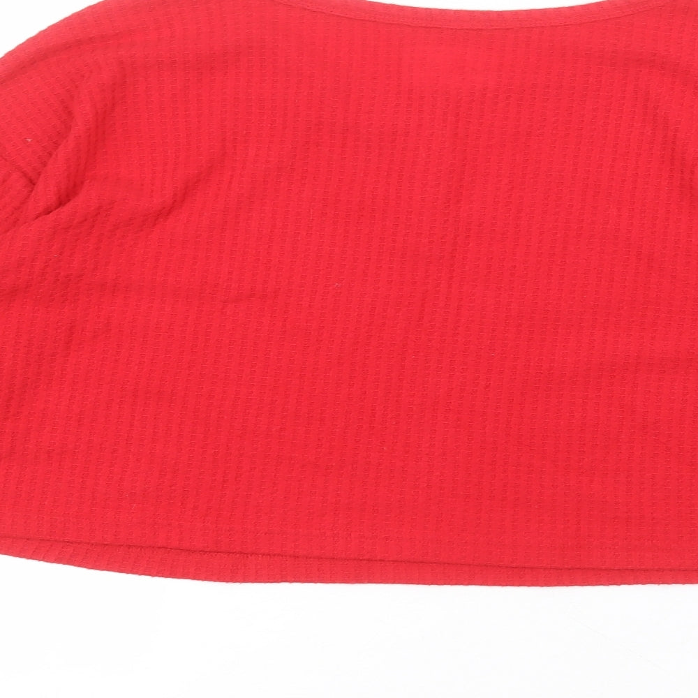 Primark Womens Red Polyester Basic T-Shirt Size M Round Neck