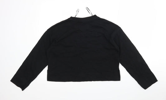 H&M Womens Black Cotton Pullover Sweatshirt Size XS