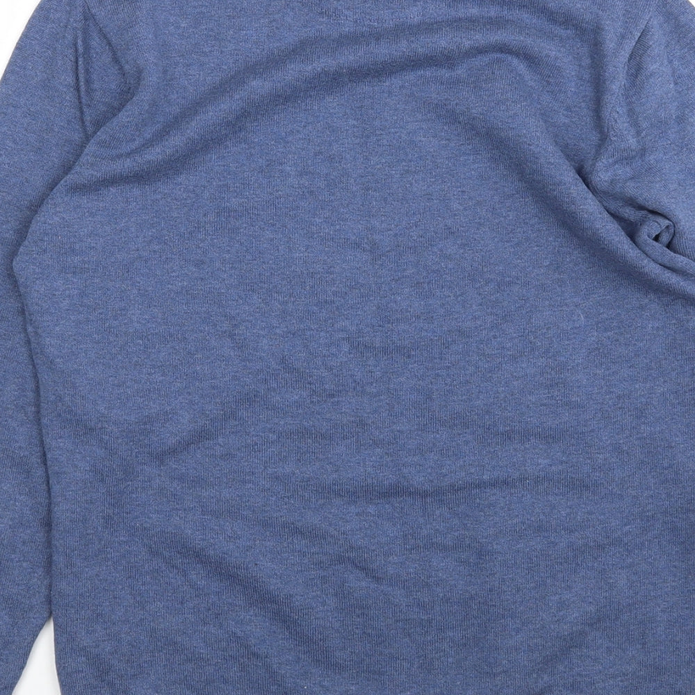 George Womens Blue Round Neck Cotton Pullover Jumper Size M