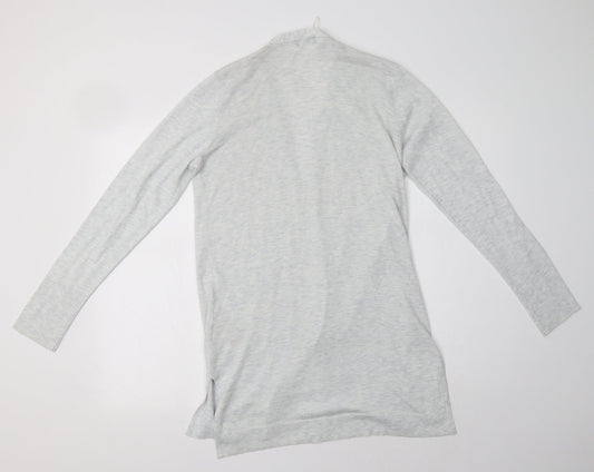 F&F Womens Grey V-Neck Polyester Cardigan Jumper Size 12