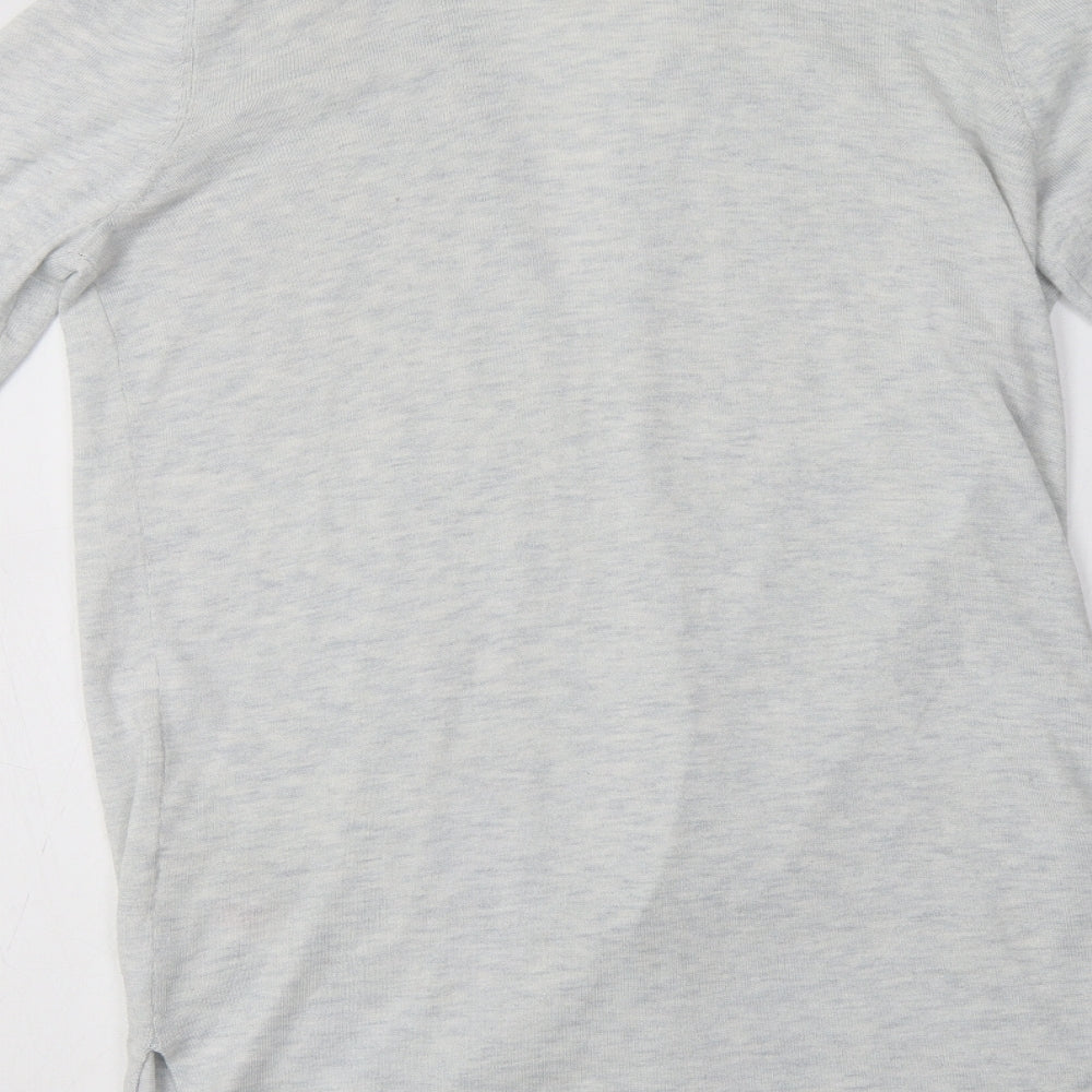 F&F Womens Grey V-Neck Polyester Cardigan Jumper Size 12