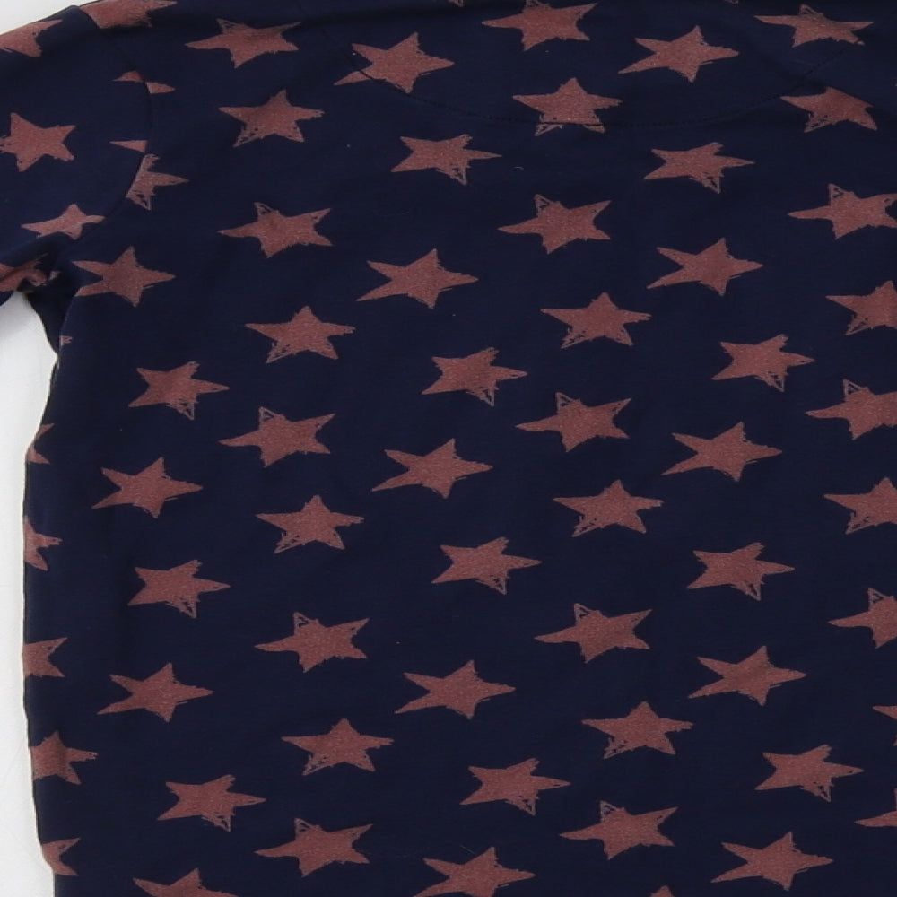 NEXT Girls Blue Geometric Cotton Top Pyjama Top Size 9-10 Years - Star Print
