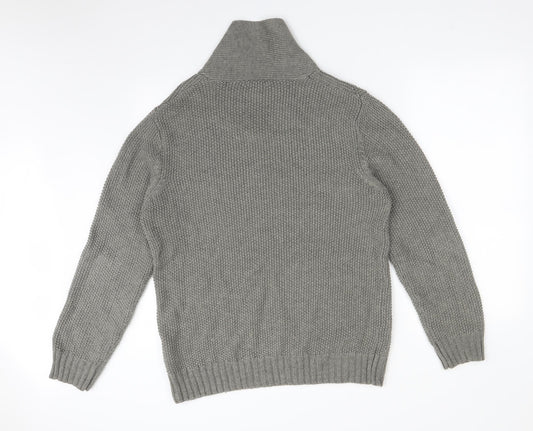 Peacocks Mens Green High Neck Acrylic Pullover Jumper Size L