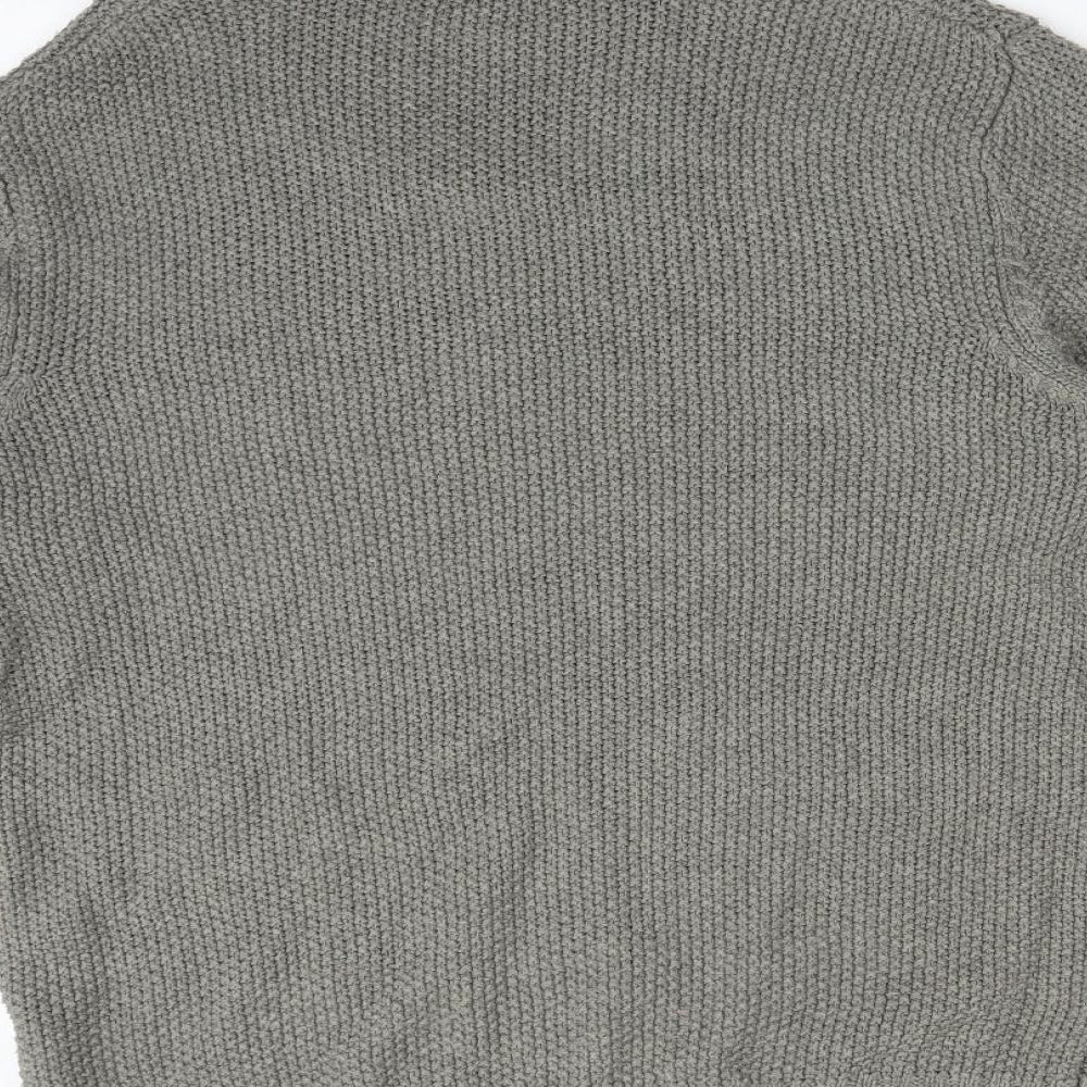 Peacocks Mens Green High Neck Acrylic Pullover Jumper Size L