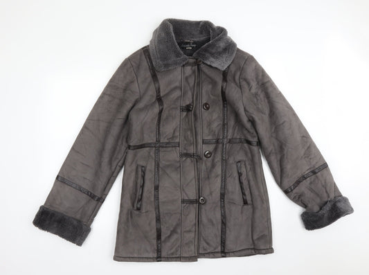 Womens UK Size 12 GABRIELLA VICENGA Grey Overcoat