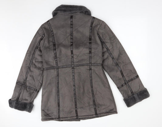 Womens UK Size 12 GABRIELLA VICENGA Grey Overcoat