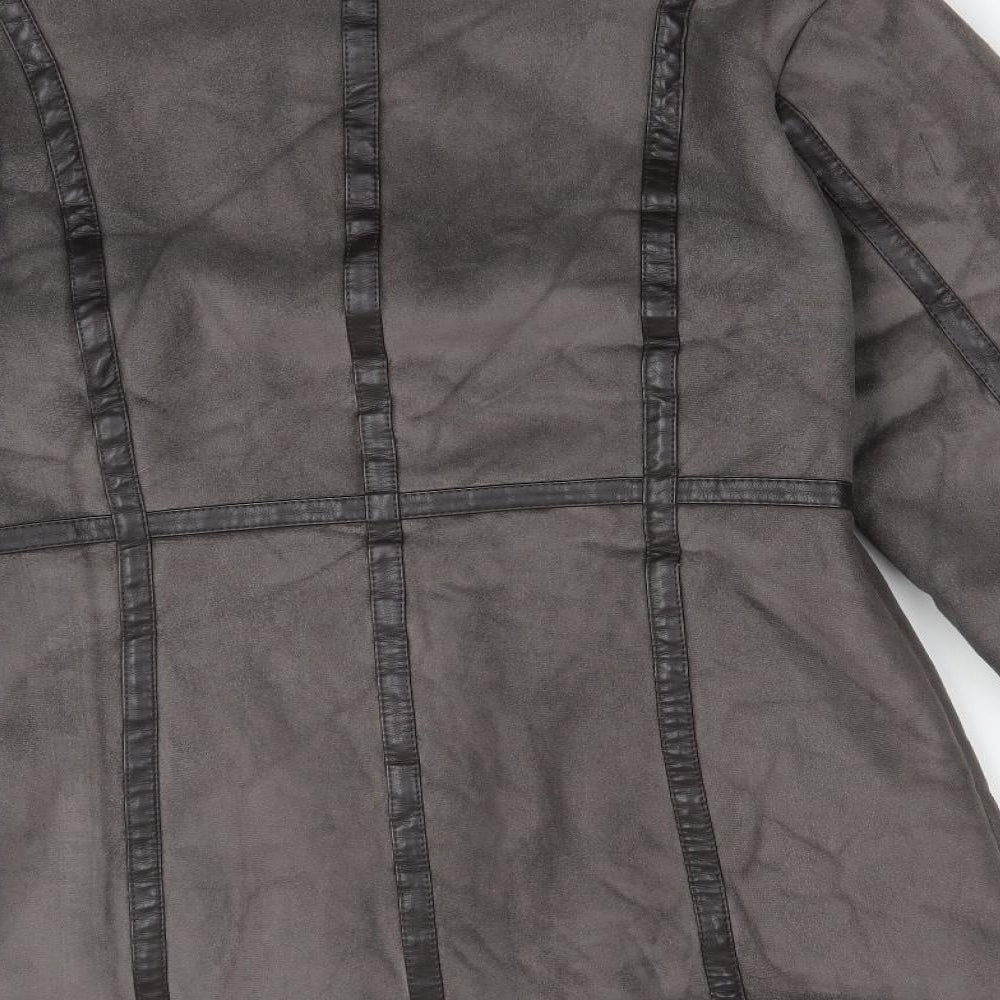 Womens UK Size 12 GABRIELLA VICENGA Grey Overcoat