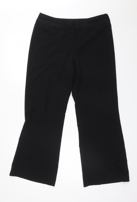 Womens UK Size 12 Debenhams Regular Fit Dress Pants Black Trousers