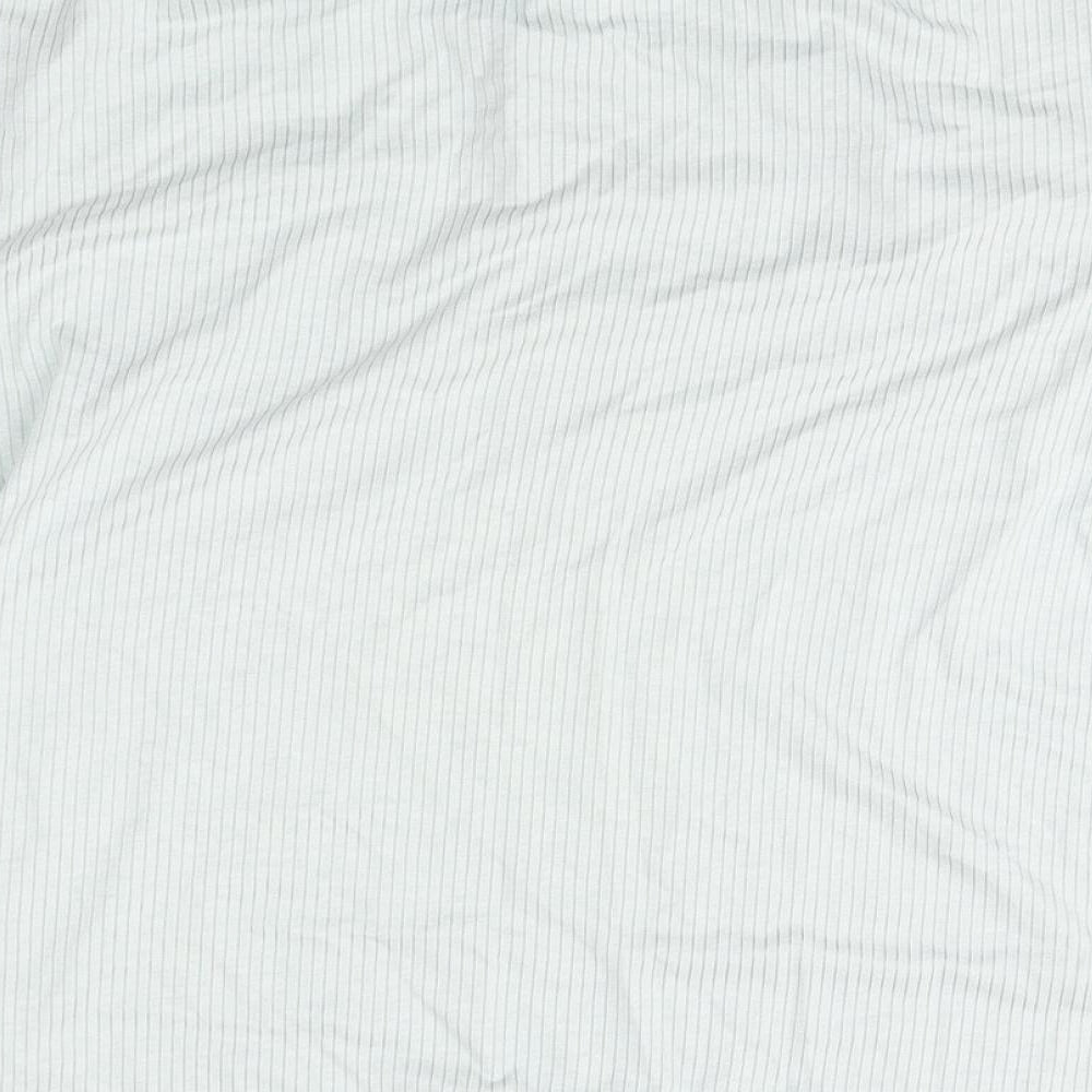 MC Mens Green Striped Cotton Polo Size S Collared