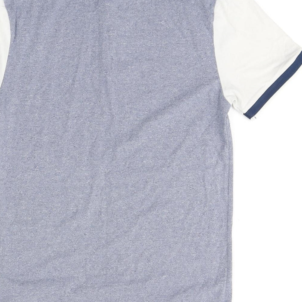 River Island Mens Blue Cotton Polo Size S Collared