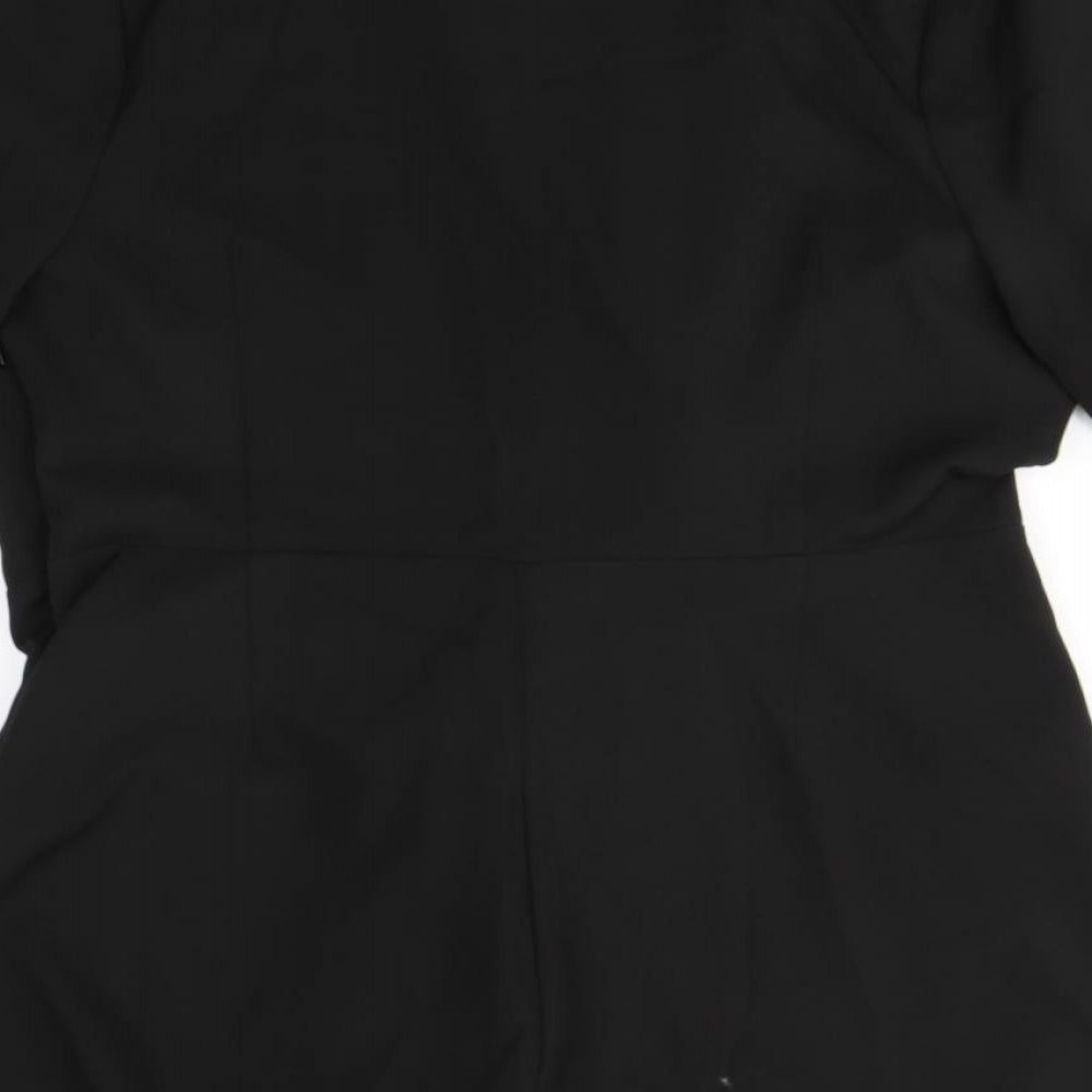Womens UK Size Preworn Black Overcoat