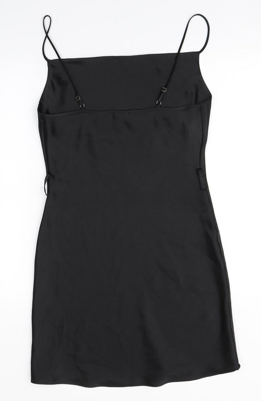 River Island Womens Black Polyester Pencil Dress Size 8 Square Neck