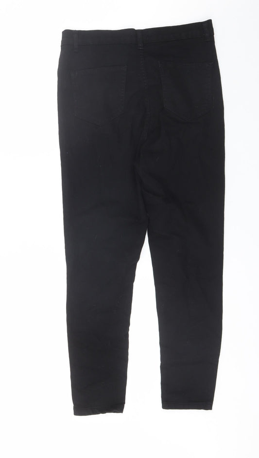 PRETTYLITTLETHING Womens Black Cotton Skinny Jeans Size 12 L25 in Regular