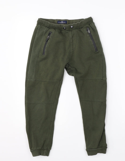 Boys Boys Green Cotton Sweatpants Trousers Size 9 Months Regular