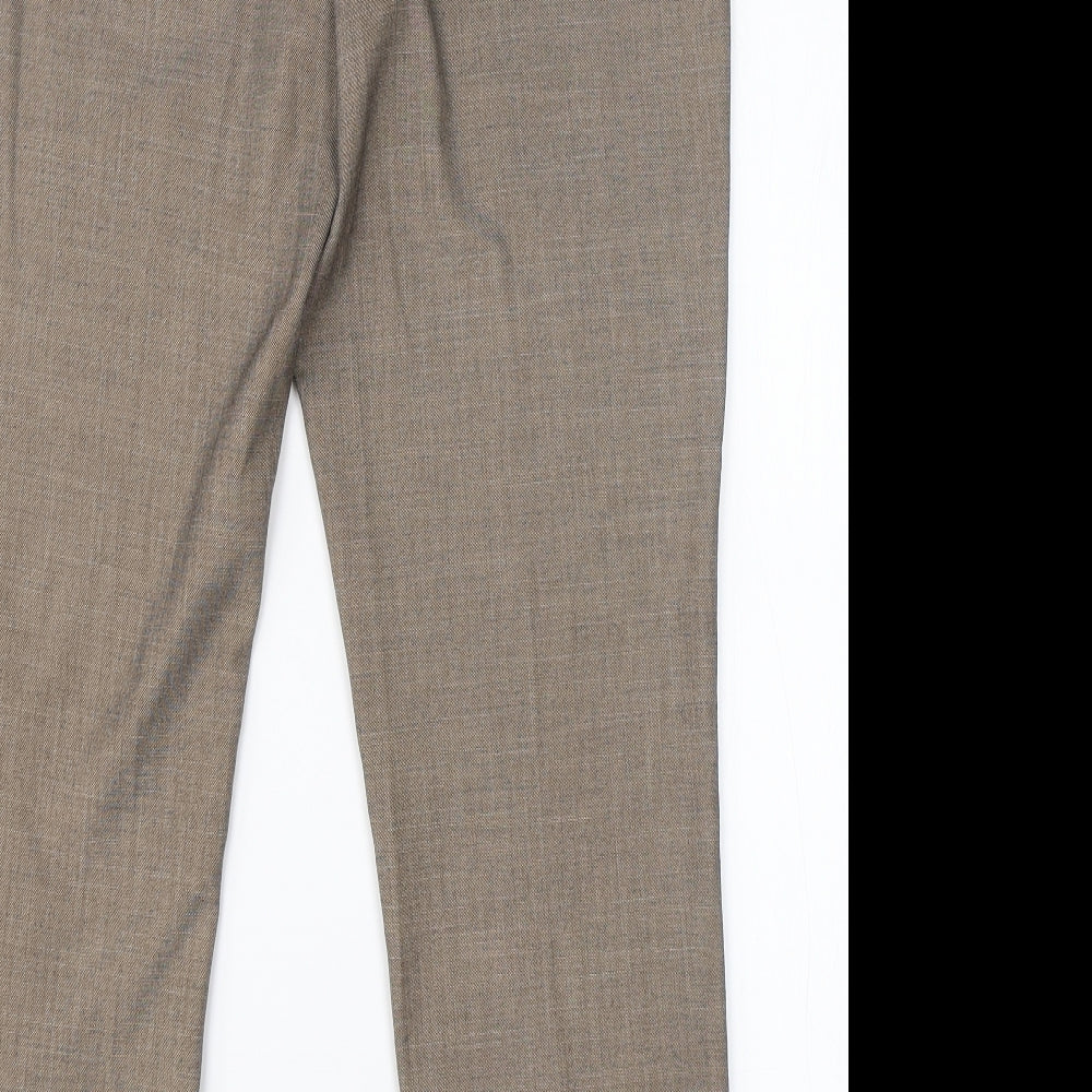 NEXT Womens Brown Polyester Dress Pants Trousers Size 12 L26 in Regular