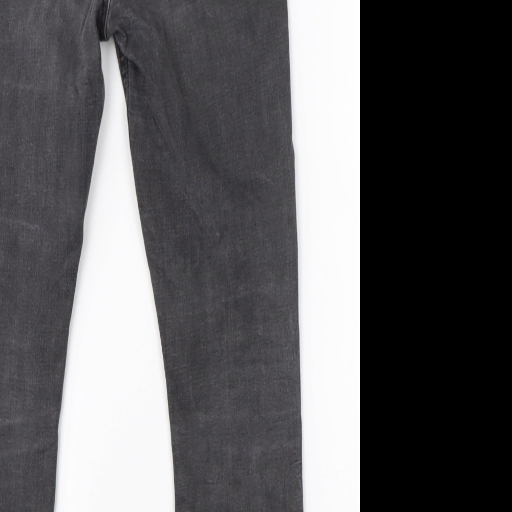 Brand and care label for Denim Co women’s black cotton skinny jeans, size UK 10, 24-inch leg regular