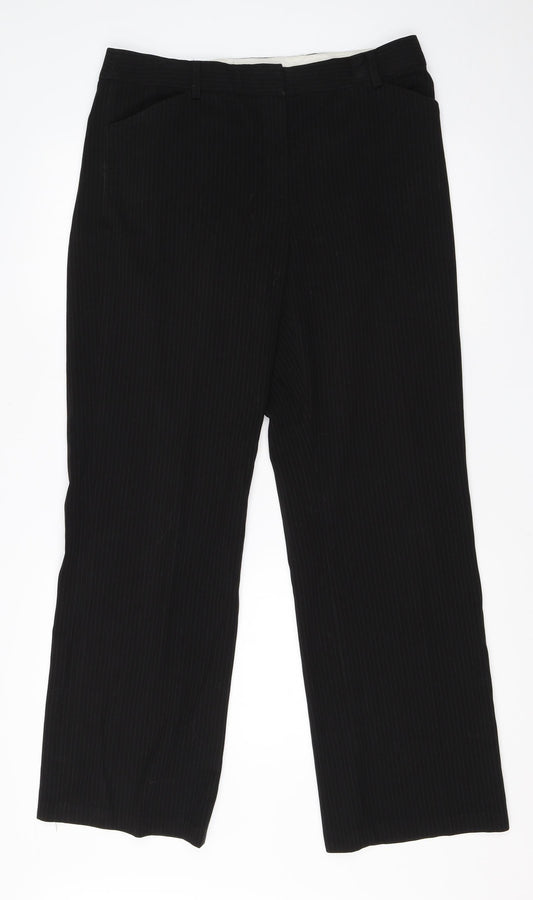 Womens UK Size 34 in BHS Regular Fit Dress Pants Black Trousers
