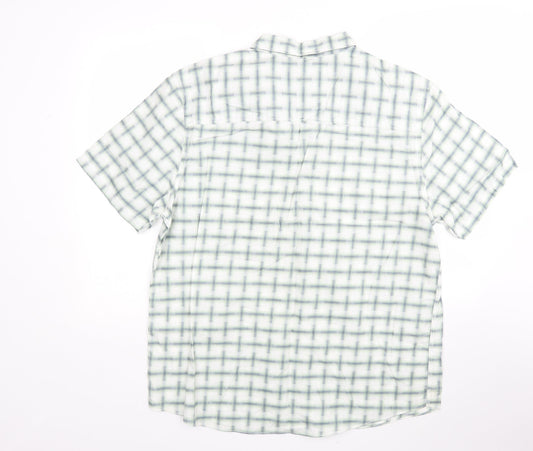 Mens UK Size XL Sandstone Multicoloured Button-Up Short Sleeve Casual Shirt