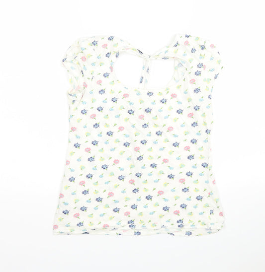 George Womens Multicoloured Floral Cotton Basic T-Shirt Size 10 Round Neck