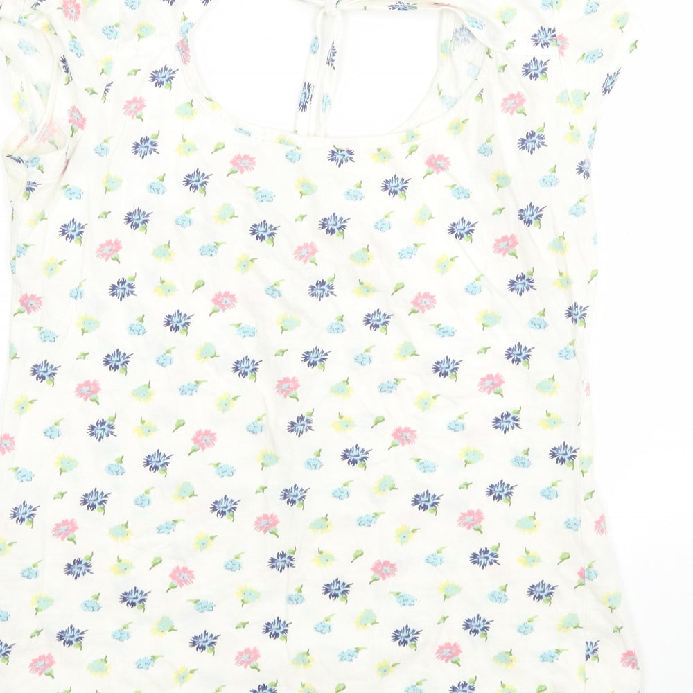 George Womens Multicoloured Floral Cotton Basic T-Shirt Size 10 Round Neck