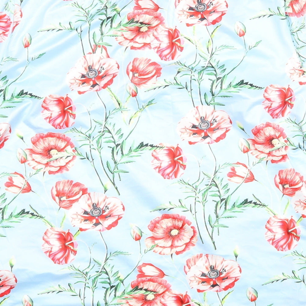 Shein Womens Multicoloured Floral Cotton Basic T-Shirt Size 3XL V-Neck