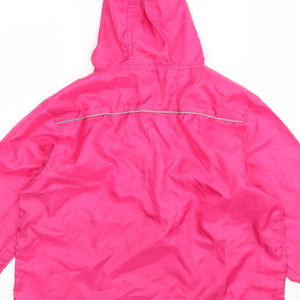 Brand and care label for Matalan girls’ pink windbreaker jacket, size M
