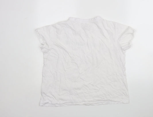 Primark Womens White Cotton Basic T-Shirt Size L Round Neck