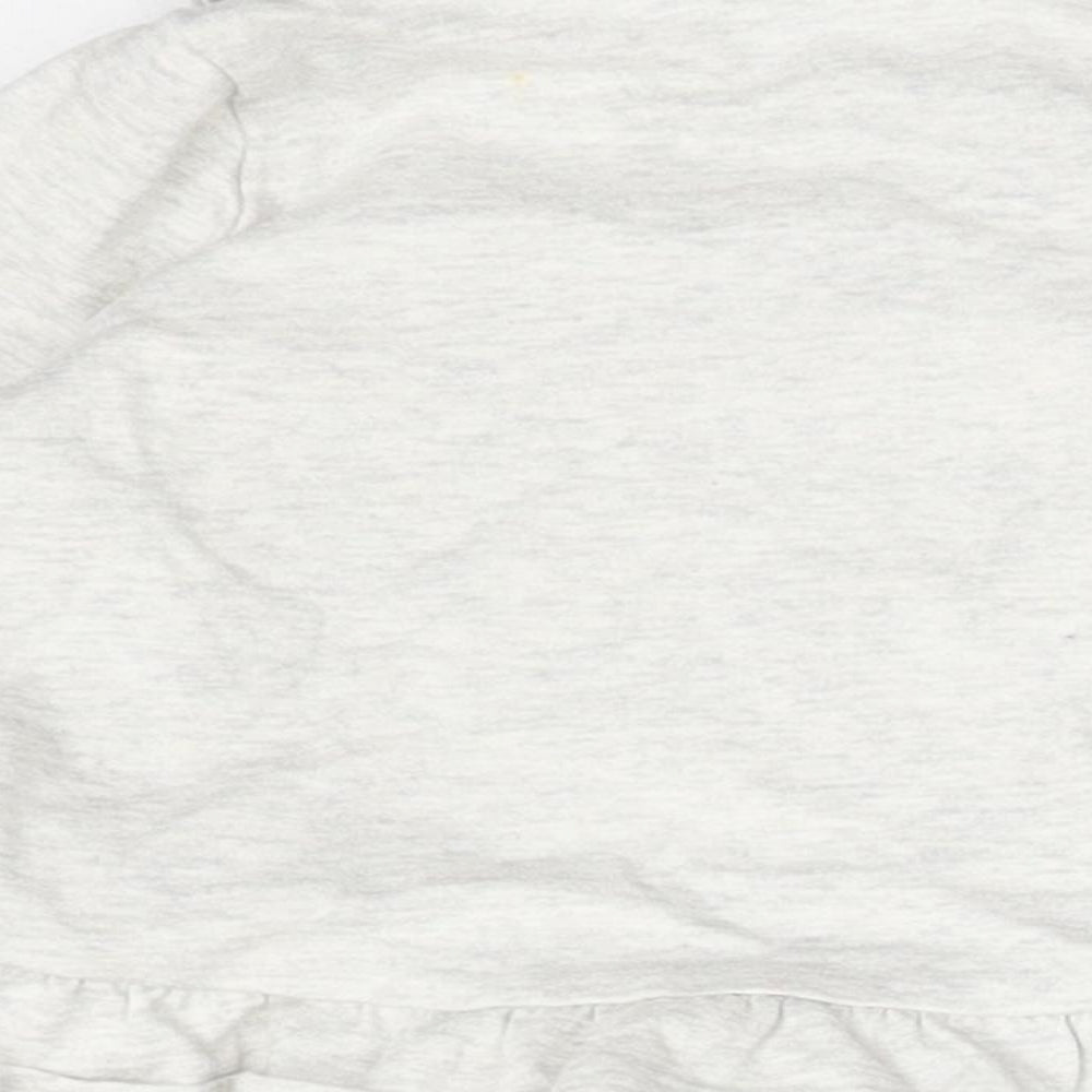 George Girls Grey Cotton Basic T-Shirt Size 0-3 Months Round Neck - THE CUTEST BEAR AROUND PADDINGTON