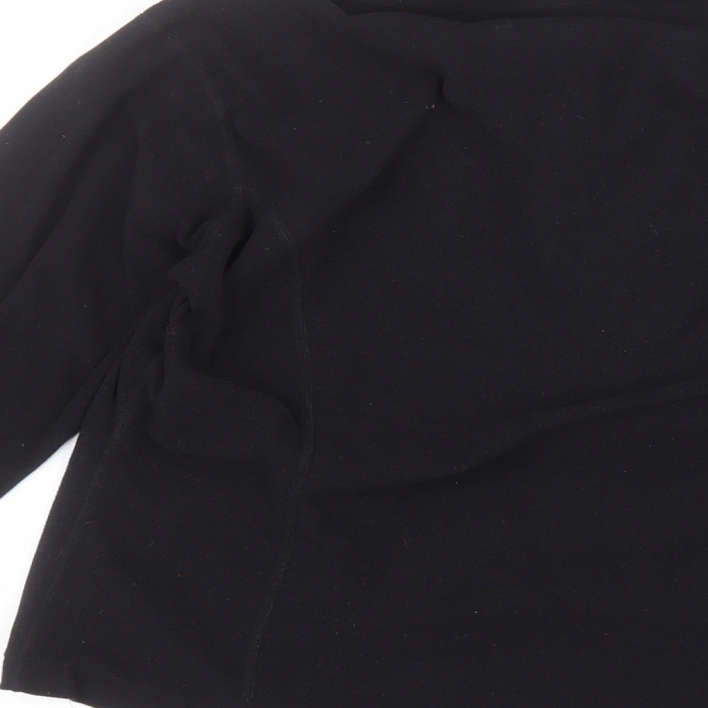 Brand and care label for Cross women’s black round neck polyester jumper, size UK 18