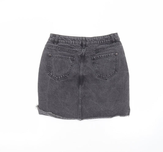 New Look Womens Black Cotton Mini Skirt Size 8