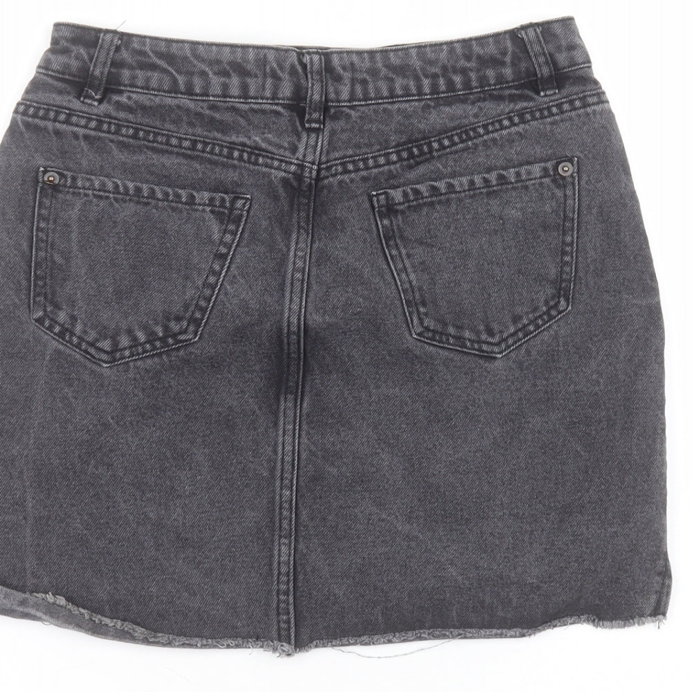 New Look Womens Black Cotton Mini Skirt Size 8