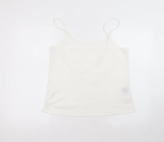 Matalan Womens White Polyester Basic T-Shirt Size 16 Round Neck