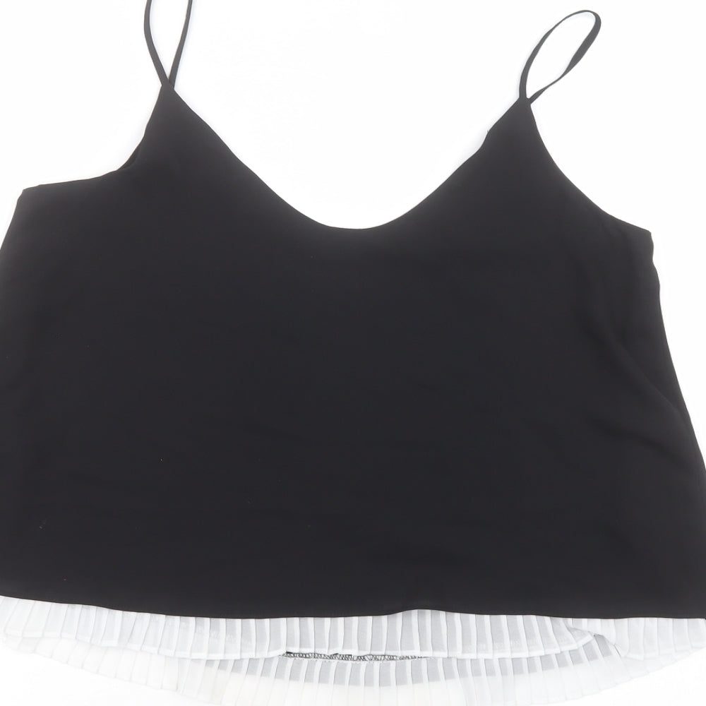 Womens UK Size 10 River Island Black Basic T-Shirt