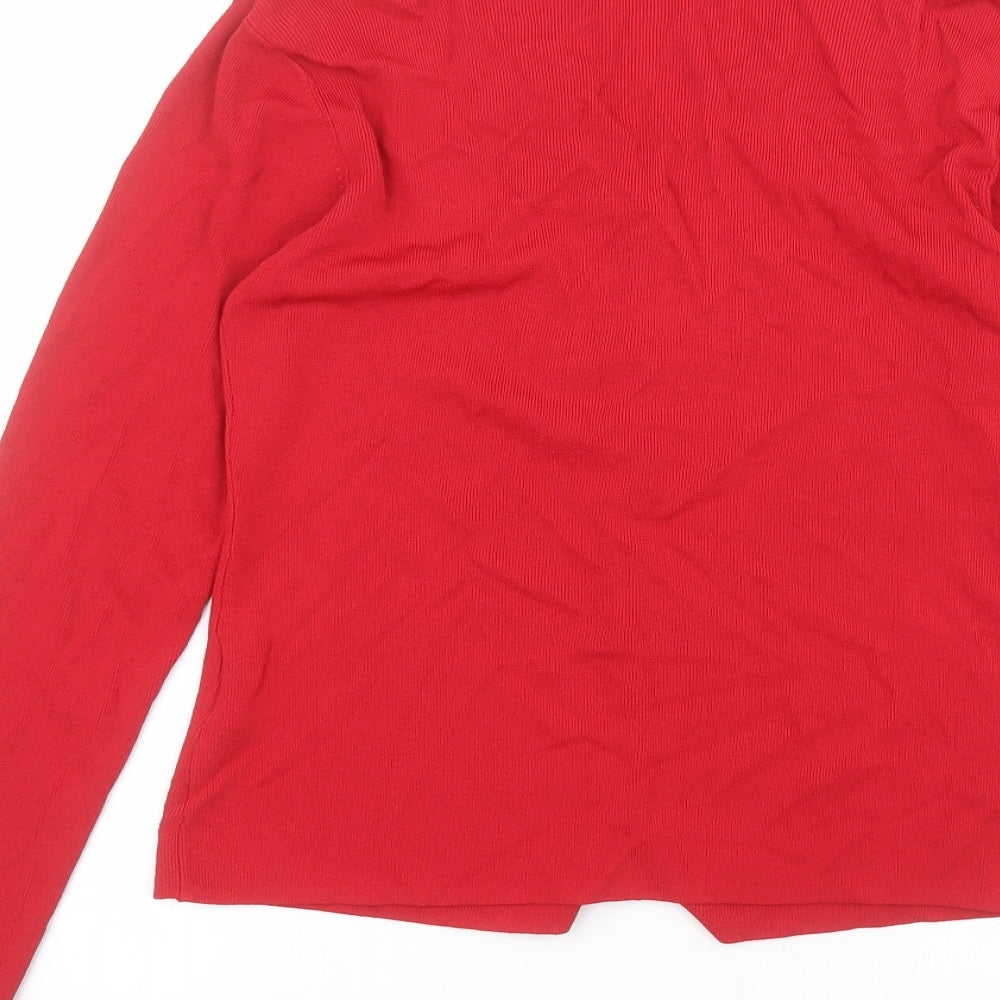 Talisa Womens Red Round Neck Viscose Cardigan Jumper Size M