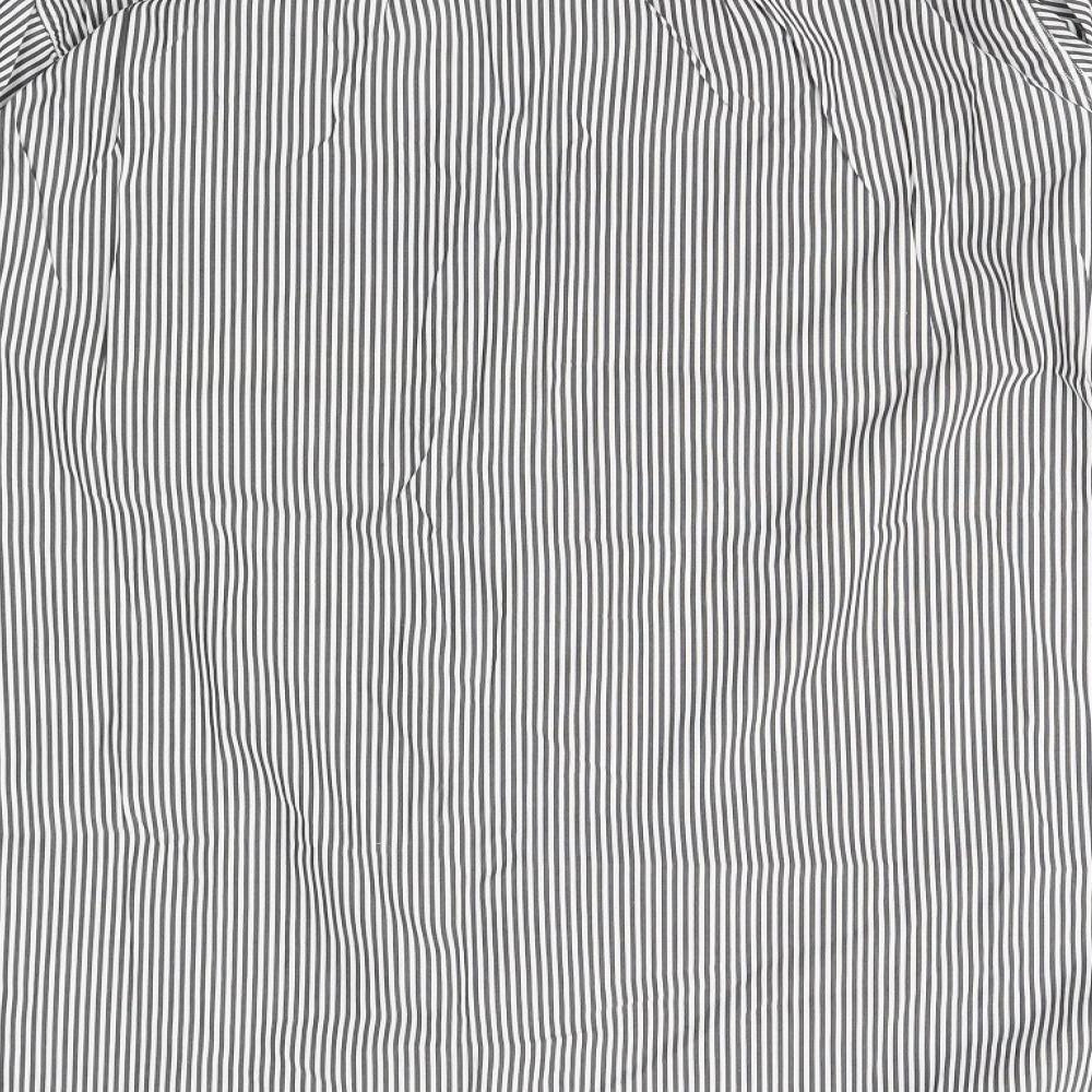 Mens UK Size 16 Preworn White Button-Up Long Sleeve Casual Shirt