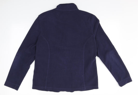 TU Womens Blue Crew Neck Polyester Full Zip Jumper Size 16