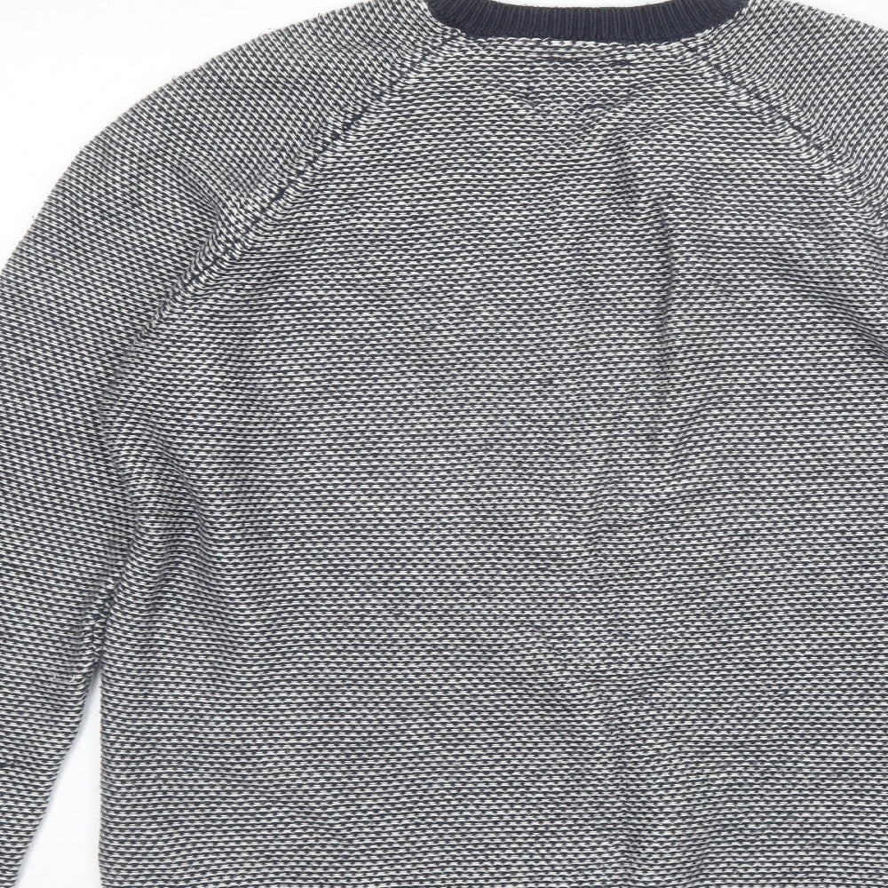 Topman Mens Blue Round Neck Acrylic Pullover Jumper Size M