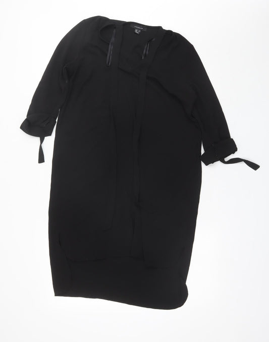 Additional front view of Atmosphere women’s black viscose shift, size UK 10, v-neck