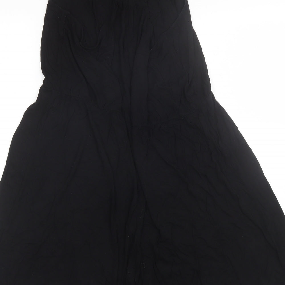 H&M Womens Black Viscose Shift Size L V-Neck