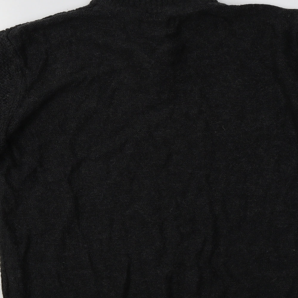 Brand and care label for Matalan men’s grey collared acrylic henley jumper, size L