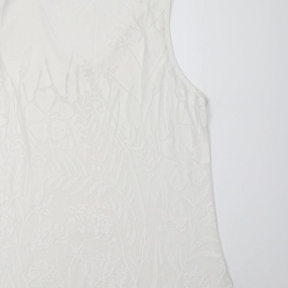 Womens UK Size L Preworn White Basic Tank