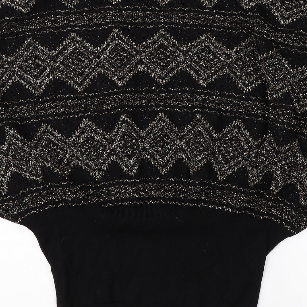 Womens UK Size M Oasis Black Vest Jumper