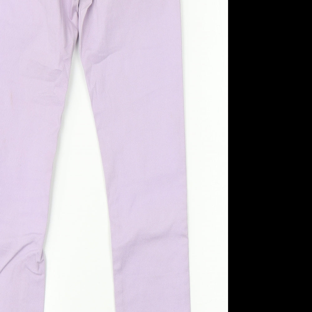 Brand and care label for Denim Co women’s purple cotton skinny jeans, size UK 12, 30-inch leg regular